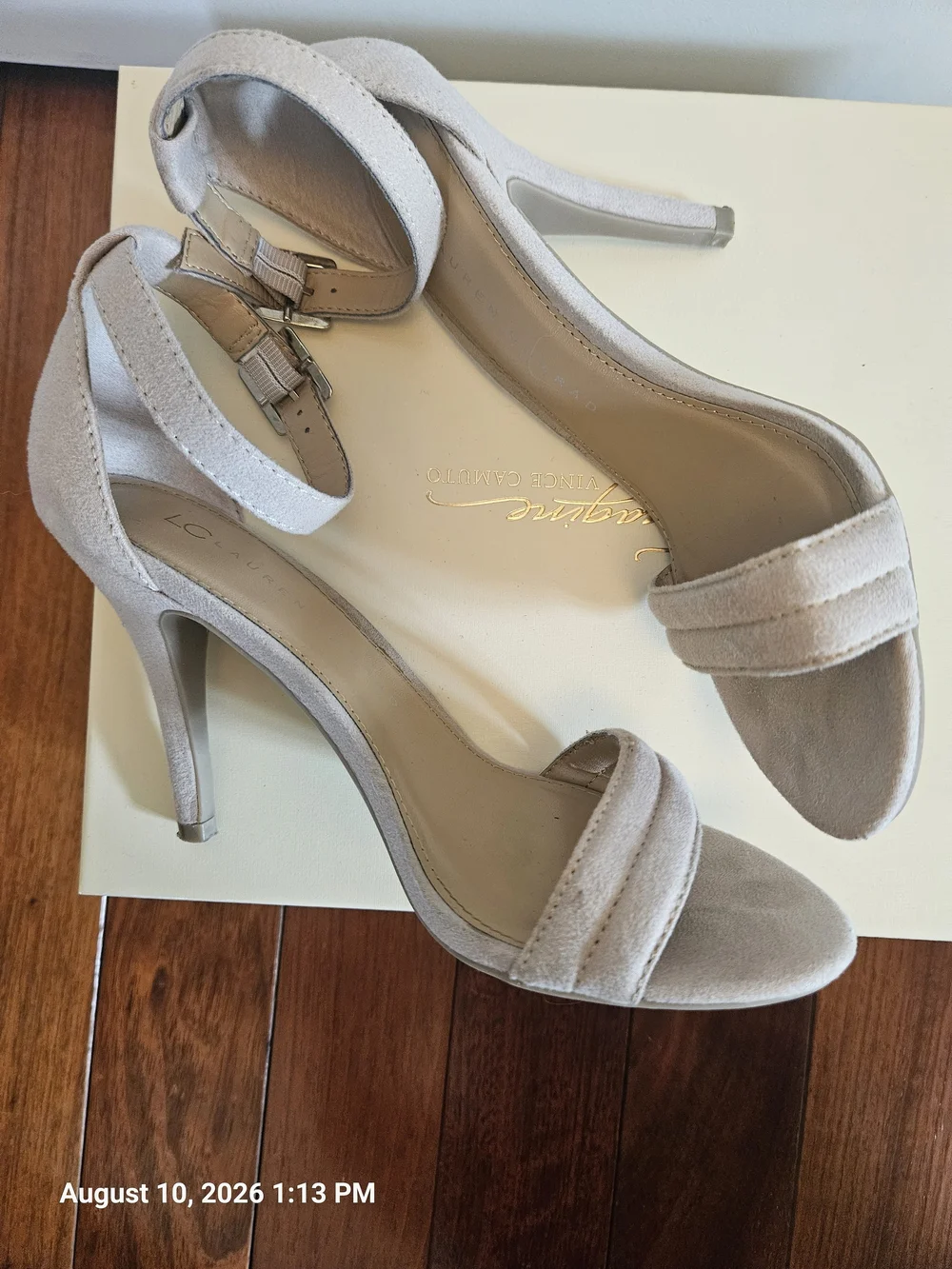 LC Lauren Conrad Women's Ankle Strap Sandals in Light Taupe